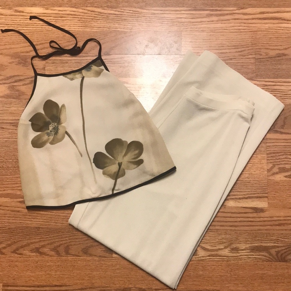 Shan two piece (halter/pant) outfit.